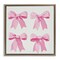 Stupell Industries Four Soft Pink Bows Floating Frame, design by Petal Prints Design